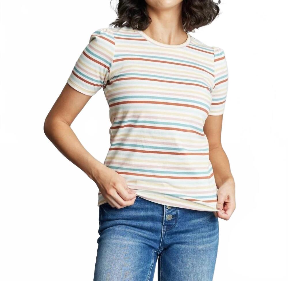 NEW DOWNEAST ollie tee in rose stripe
